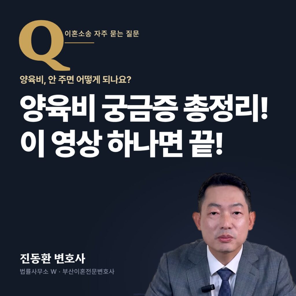 양육비 궁금증 총정리! 이 영상 하나면 끝! - 부산이혼전문변호사 진동환