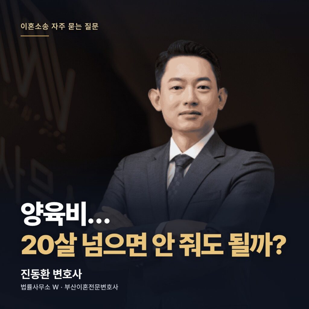 양육비… 20살 넘으면 안 줘도 될까? - 부산이혼전문변호사 진동환