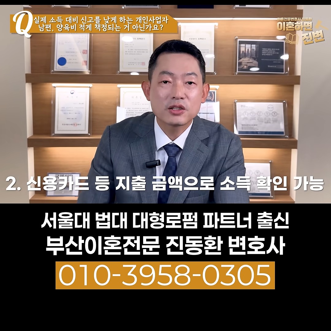 신용카드 등 지출 금액으로 실제 소득을 확인할 수 있다고 설명하는 장면