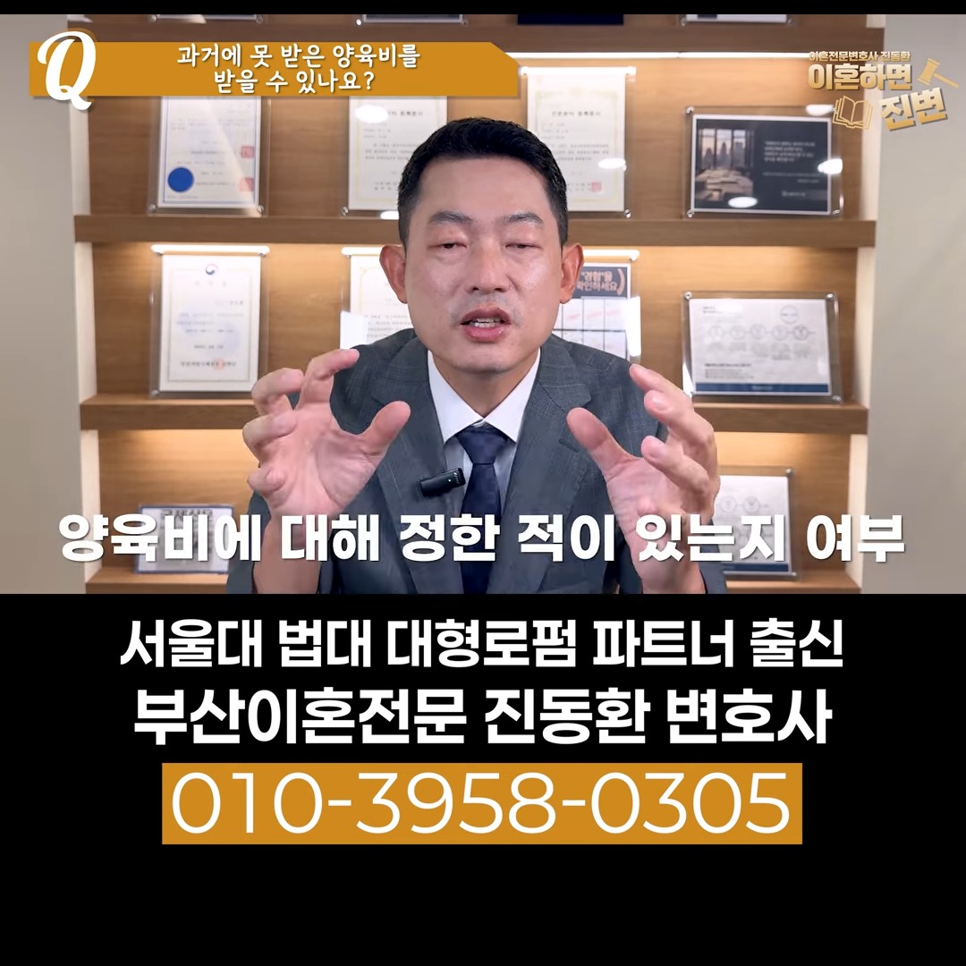 과거 양육비 청구는 이혼 때 양육비를 정한 적이 있는지 여부부터 확인 - 부산이혼전문변호사 진동환